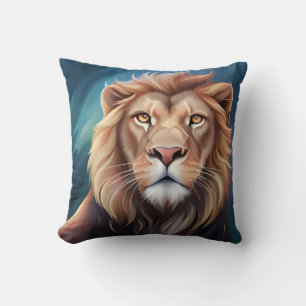 Lion Digital Art Portrait-56556 Cushion