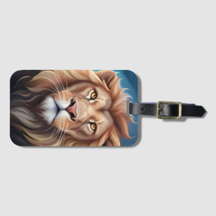 Lion Digital Art Portrait-56556 Luggage Tag