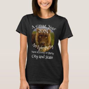 Lion Dinner Party Holiday 2024 Cocktail Wine Zin T-Shirt