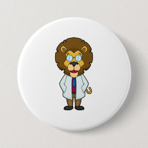 Lion Doctor Doctor's coat 7.5 Cm Round Badge