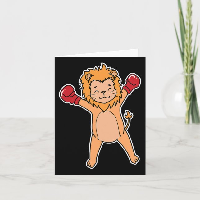 Lion Does Boxing  Card (Front)