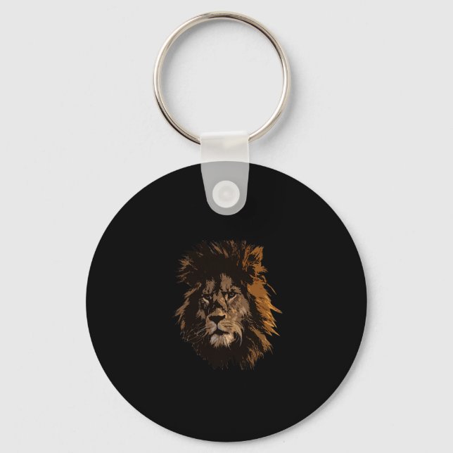 Lion Doesn' Wipe Sigma Lion Illustration Key Ring (Front)