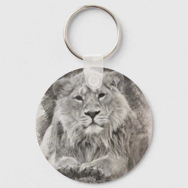 Lion Drawing Key Ring (Front)