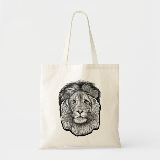 Lion Drawing Tote Bag (Front)