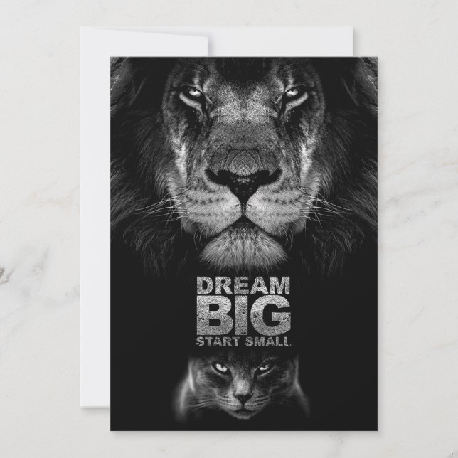 Lion Dream BIG Start Small Thank You Card (Front)