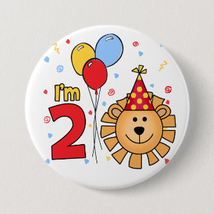 Lion Face  2nd Birthday 7.5 Cm Round Badge