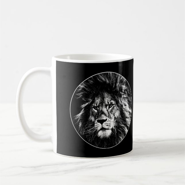 Lion Face Animals The King Pop Art Template Coffee Mug (Left)