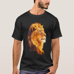 Lion Face Art Animal Graphic Safari African Cool T-Shirt