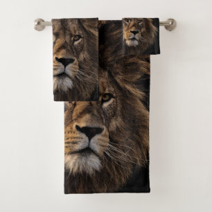 Lion Face Bathroom Towel Set