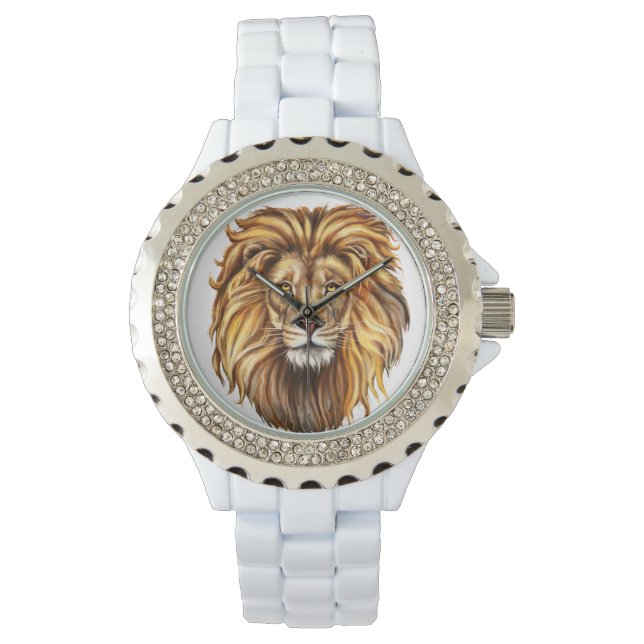 Lion Face Illustration Watch (Front)