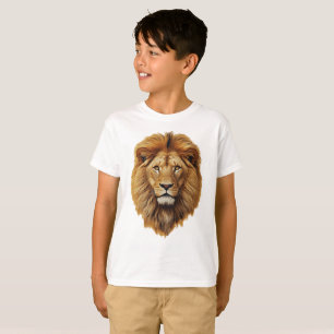 Lion Face Kids T-Shirt   Cute Jungle Animal Tee