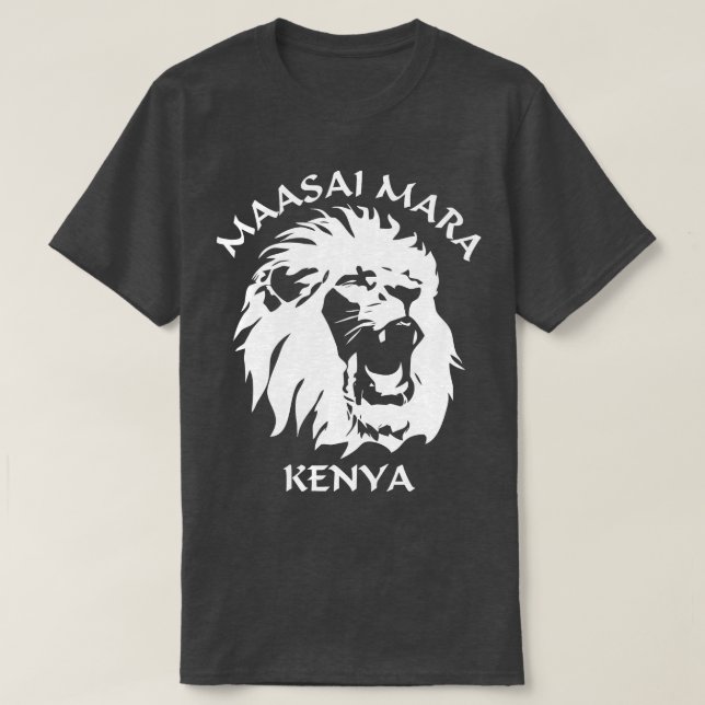 Lion Face Maasai Mara Kenya National Reserve T-Shirt (Design Front)