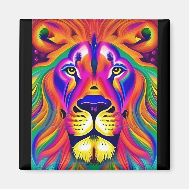 lion face magnet (Front)