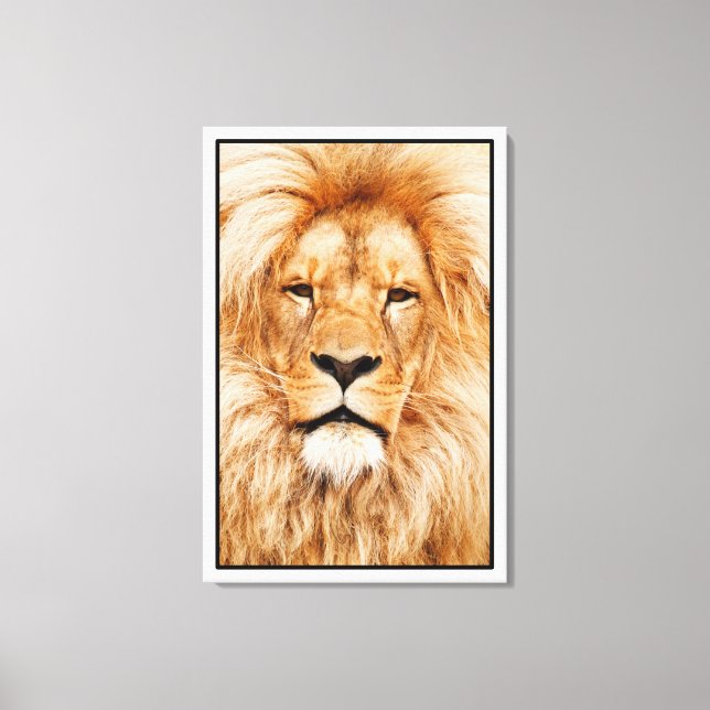 Lion Face Painting Artwork-17335 Canvas Print (Front)