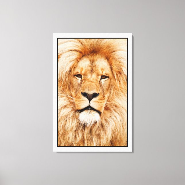 Lion Face Painting Artwork-17335 Canvas Print (Front)