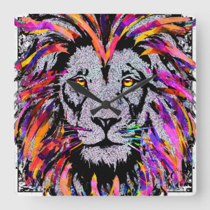 Lion Face - Realistic Lion Drawings Wall Clock