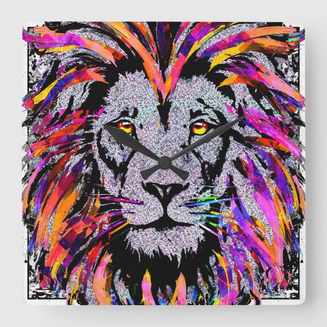 Lion Face - Realistic Lion Drawings Wall Clock (Front)