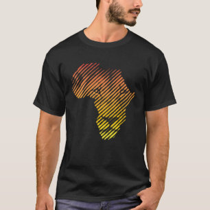 Lion Face Shape of Africa in Red and Orange for Li T-Shirt