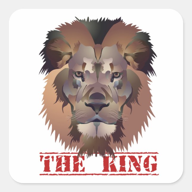 Lion face stickers THE KING  (Front)