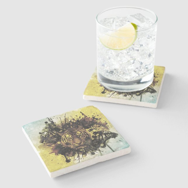 lion face stone coaster (Side)
