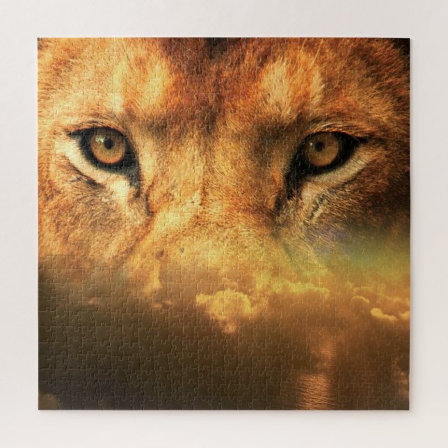 Lion Face - Sunset Art  - Jigsaw Puzzle (Vertical)