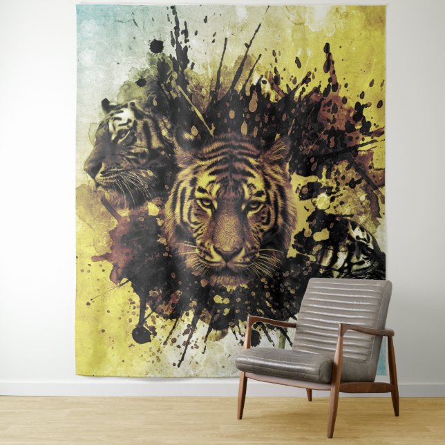 lion face tapestry (In Situ)