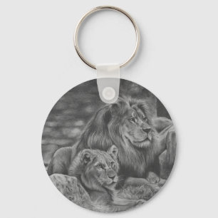 Lion family key ring