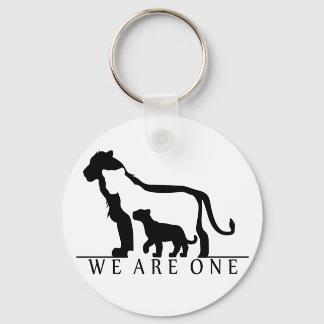 Lion Family (white version) Key Ring (Front)
