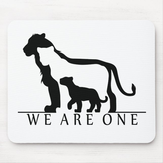 Lion Family (white version) Mouse Pad (Front)