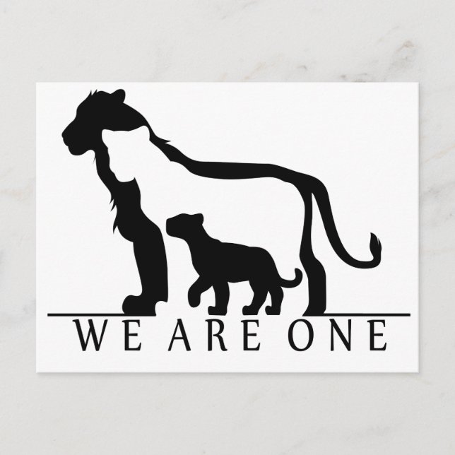 Lion Family (white version) Postcard (Front)