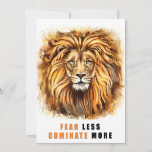 Lion Fear Less Dominate More Thank You Card
