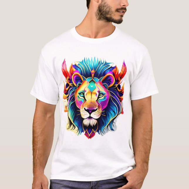 🦁 "Lion & Feathers" T-Shirt (Front)