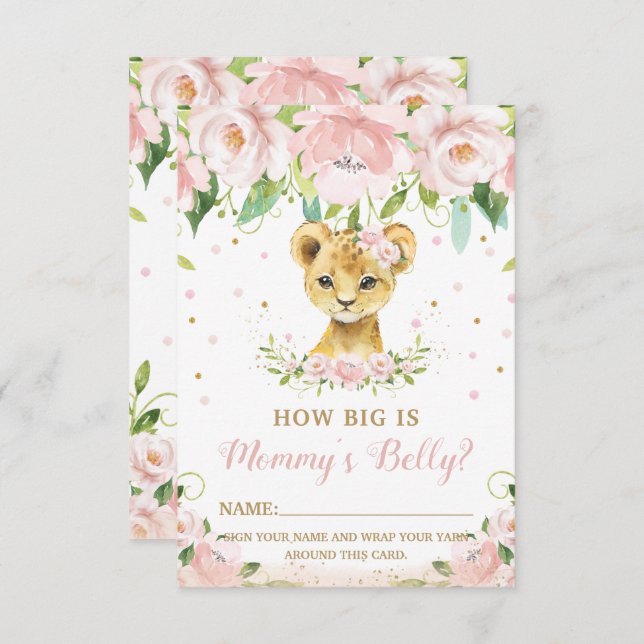 Lion Floral How Big is Mummy's Belly Game Card (Front/Back)