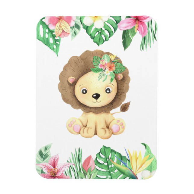 Lion Flower Watercolor Magnet (Vertical)