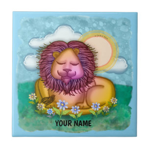 Lion Flowers Tile
