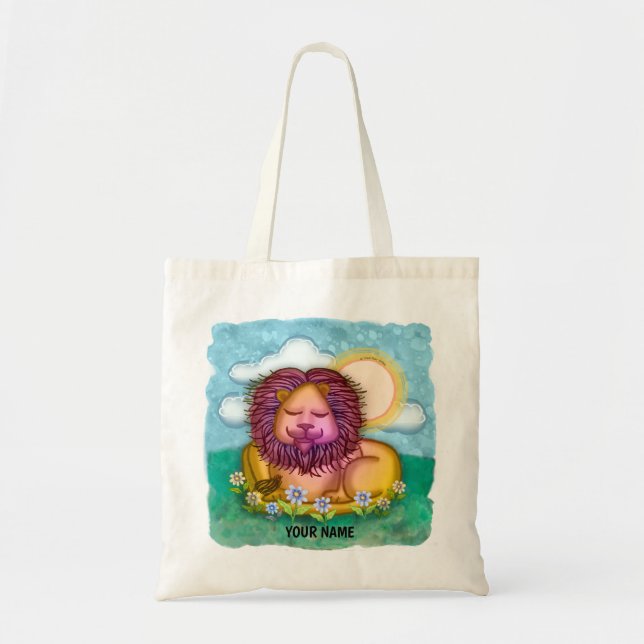 Lion Flowers Tote Bag (Front)