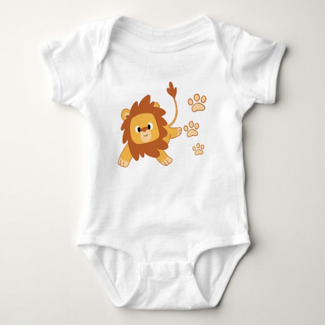 Lion Footprint Baby Jersey Bodysuit (Front)