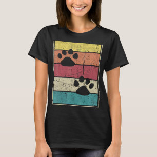 Lion Footprints Retro Vintage With Classic Stripes T-Shirt