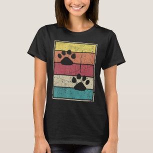 Lion Footprints Retro Vintage With Classic Stripes T-Shirt