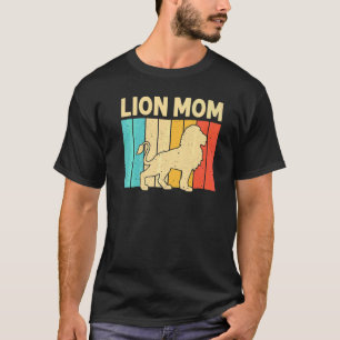 Lion For Mum Mama African Safari Zoo Animal Retro T-Shirt