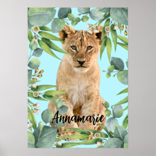 Lion forest cub jungle poster
