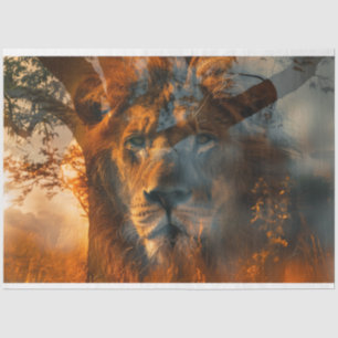 Lion Forest Over Exposure Decoupage Tissue Paper