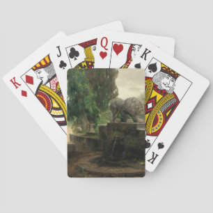 Lion Fountain in Rome (by H.A. Brendekilde) Playing Cards