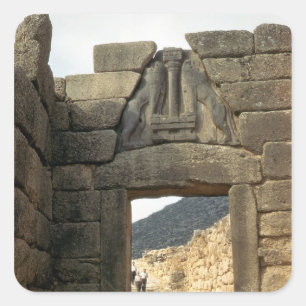 Lion Gate over the entrance Square Sticker