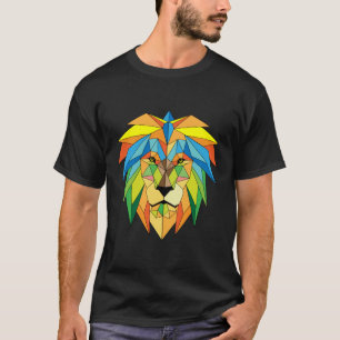 Lion Geometric Africa Safari Lioness Funny Gift T-Shirt