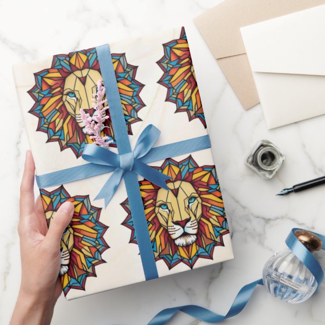 "Lion Geometric Pattern" Wrapping Paper (Gifting)