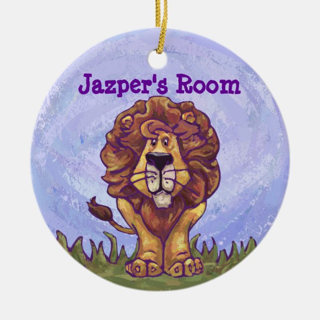 Lion Gifts & Accessories Ceramic Tree Decoration (Front)