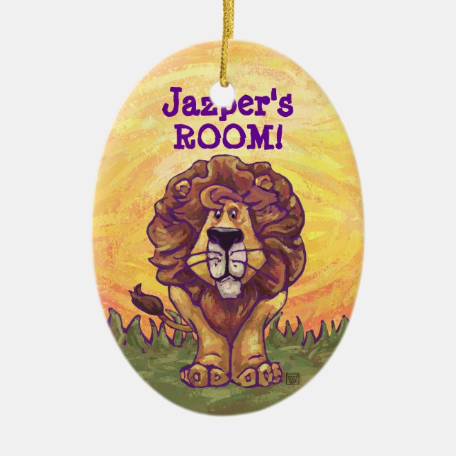 Lion Gifts & Accessories Ceramic Tree Decoration (Front)
