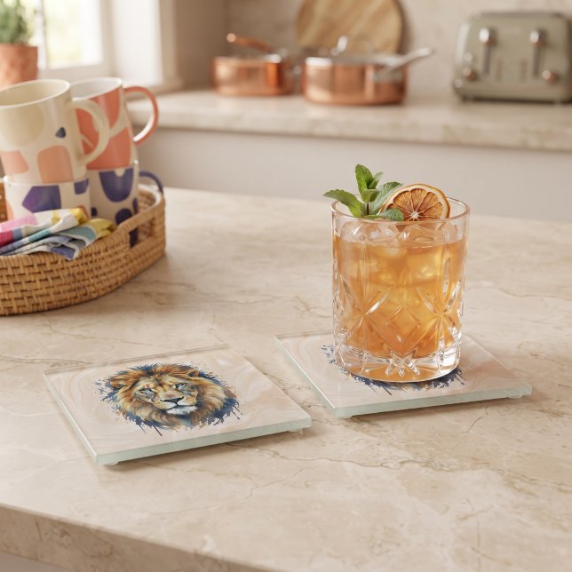 Lion Glass Coaster (Creator Uploaded)