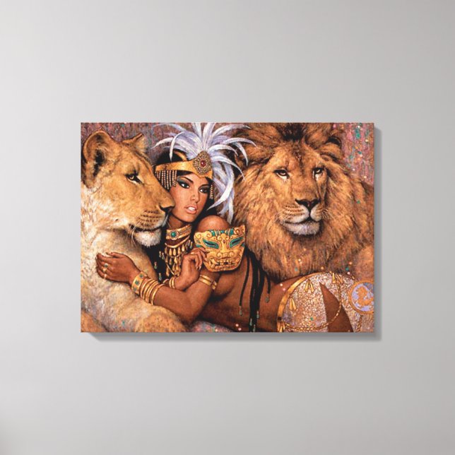 Lion Goddess Egyptian Princess Canvas Art (Front)